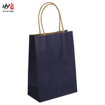 Cheap recyclable kraft color printed paper bag with handle